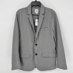 GAP Mens Blazer Gray Cotton Blend Two Button Casual Jacket Size Medium New